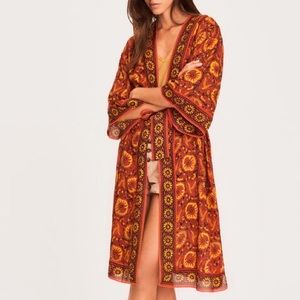 ba&sh Silk Robe Kimono with Sash French